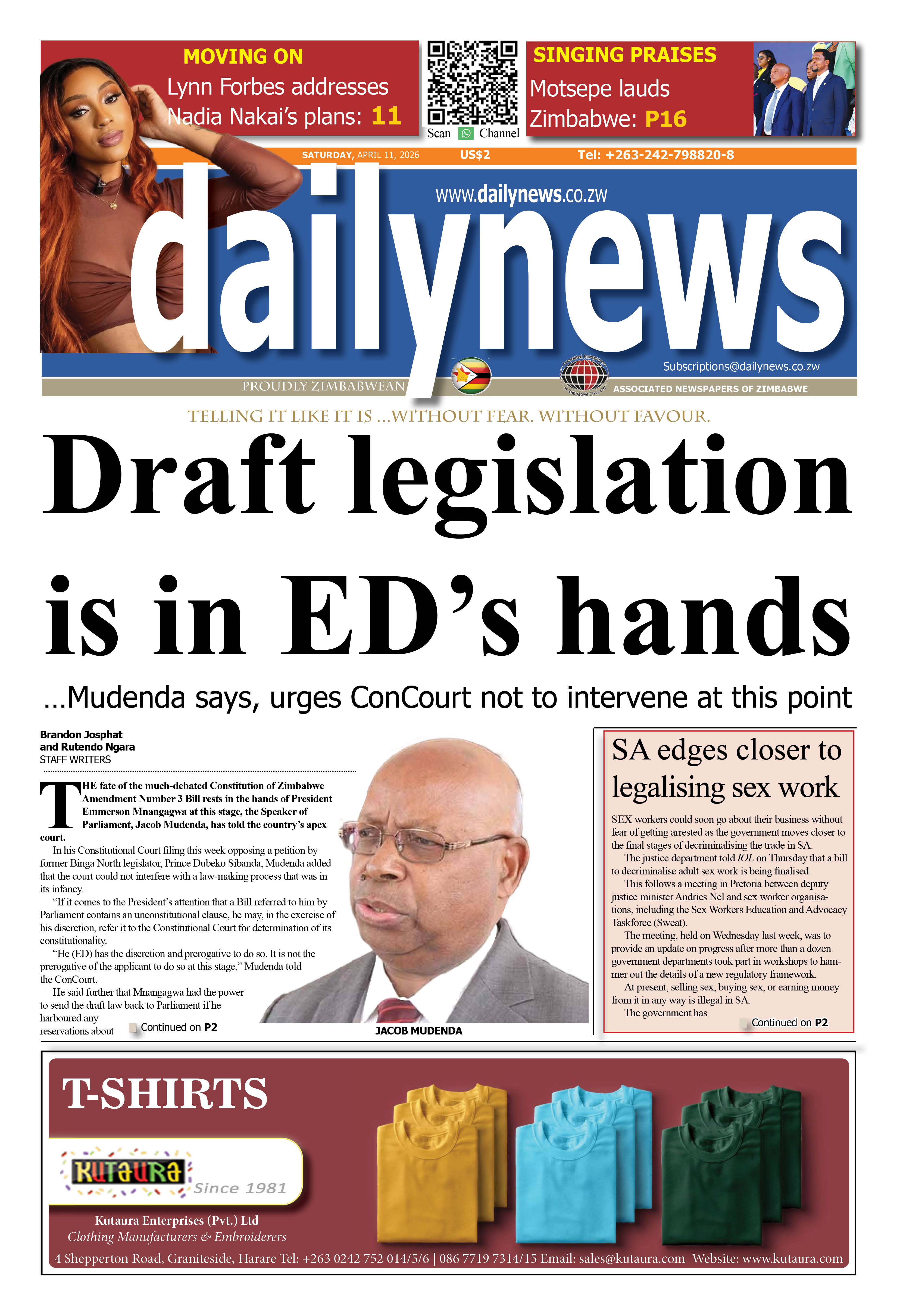 Saturday 11 April 2026